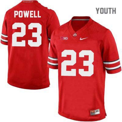 Ohio State Buckeyes Youth Tyvis Powell #23 Red Authentic Nike College NCAA Stitched Football Jersey EV19Z30AC